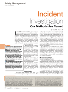 Incident Investigation - American Society of Safety Engineers