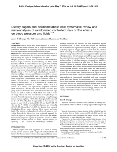 Dietary sugars and cardiometabolic risk: systematic