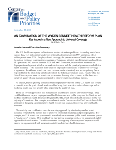 an examination of the wyden-bennett health reform plan