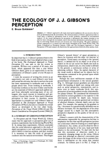 The Ecology of JJ Gibson's Perception