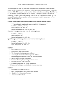 Health and Human Performance Exit Exam Study Guide The