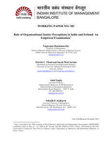 Working Paper No : 383 - Indian Institute of Management Bangalore