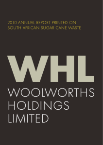 Annual report 2010 - Woolworths Holdings