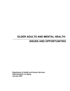 older adults and mental health: issues and