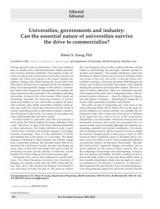 Universities, governments and industry: Can the essential nature of