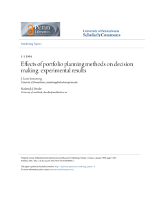 Effects of portfolio planning methods on decision making