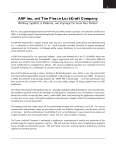 ASP Inc. and The Pierce LockCraft Company - Auto