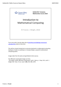 Introduction to Mathematical Computing