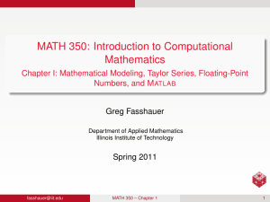 MATH 350: Introduction to Computational Mathematics