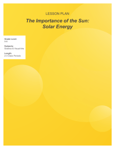 The Importance of the Sun: Solar Energy