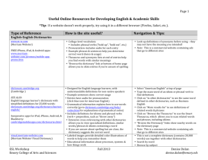 Useful Online Resources for Developing English and Academic Skills