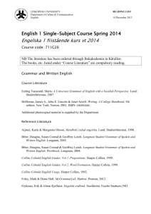 English 1 Single-Subject Course Autumn 2011