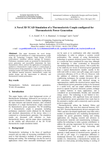 A Novel 3D TCAD Simulation of a Thermoelectric