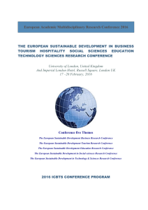 European Academic Multidisciplinary Research Conference 2016