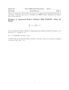 Math 225 Fall 2005 Intro Differential Equations Final Review Name