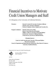 Financial Incentives to Motivate Credit Union Managers and Staff