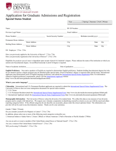 Application for Graduate Admissions and Registration