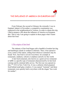 THE INFLUENCE OF AMERICA ON EUROPEAN DIET