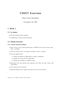 CSM27 Exercises - University of Surrey