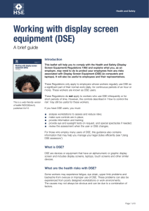 Working with display screen equipment (DSE)