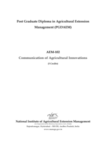 AEM-102 Communication of Agricultural Innovations