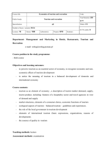 Economics of tourism and recreation