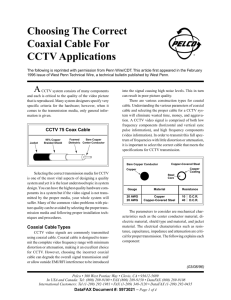 Choosing The Correct Coaxial Cable For CCTV