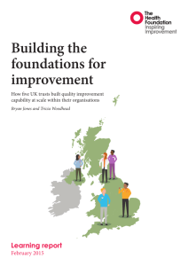 Building the foundations for improvement