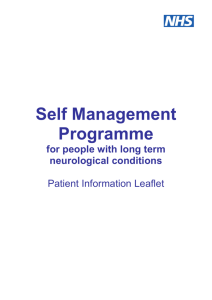 What is Self Management? - Northumberland, Tyne and Wear NHS