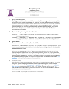 Master Syllabus Version: 10-28-2015 Page 1 of 6 Strategic