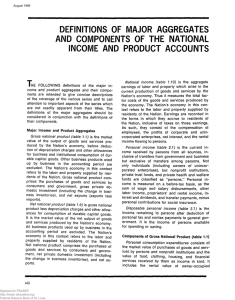 Definitions of Major Aggregates and Components of the National