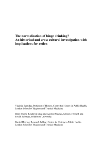 The normalisation of binge drinking? An historical and cross cultural