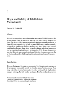 Origin and stability of tidal inlets in Massachusetts