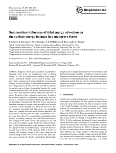 Summertime influences of tidal energy advection