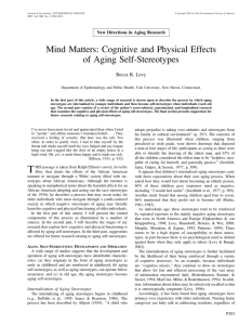 Mind Matters: Cognitive and Physical Effects of Aging Self