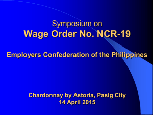 Wage Order No. NCR-19 - Employers Confederation of the Philippines