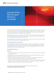 Australian 90 Day Bank Accepted Bill Futures and Options