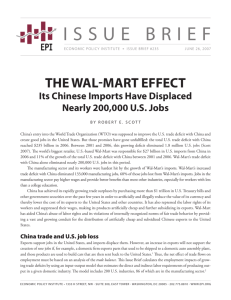 The Wal-Mart effect: Its Chinese imports have displaced nearly