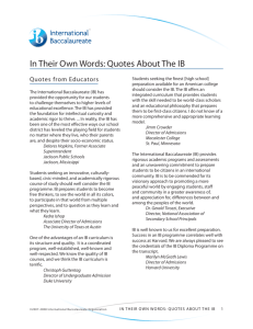 Quotes About the IB and Endorsements