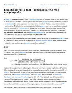 Likelihood-ratio test - Wikipedia, the free encyclopedia