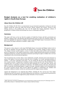 Budget Analysis as a tool for enabling realization of