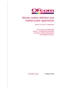 Movies market definition and market power appendices