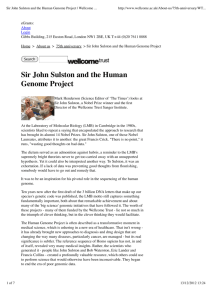 Sir John Sulston and the Human Genome Project