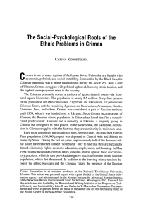 The Socia l-Psycholog¡cal Roots of the Ethnic Problems in Crimea
