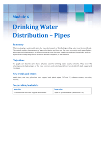 Module 6 Drinking Water Distribution – Pipes