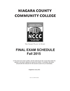 FINAL EXAM SCHEDULE Fall 2015 - Niagara County Community