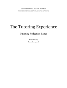 The Tutoring Experience