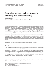 Learning to teach writing through tutoring and journal writing
