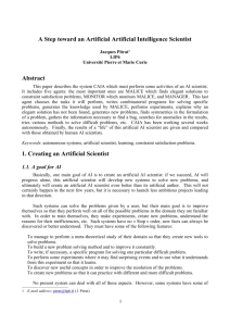 A Step toward an Artificial Artificial Intelligence Scientist Abstract 1