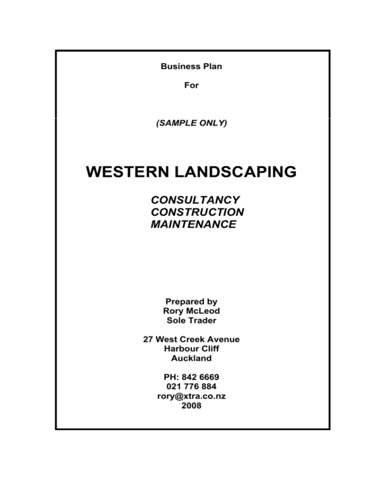 dayne landscaping business plan